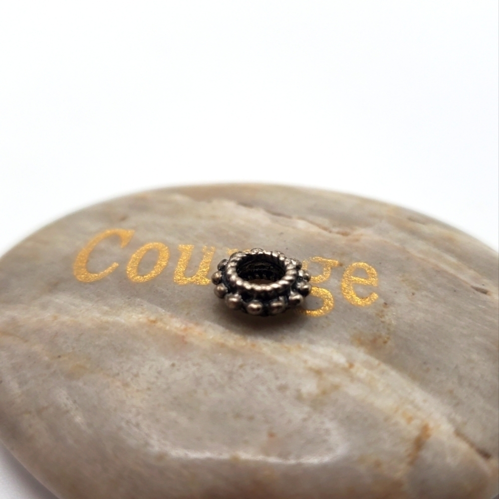 Sterling silver spiked‎ charm
